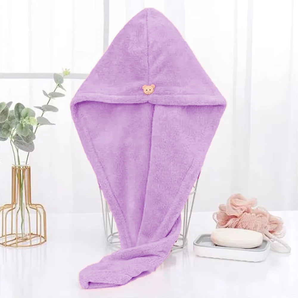 Women Long Hair Quick-Dry Hair Towel Soft Microfiber Towels Shower Cap Towel Bath Hats for Women Dry Hair Cap Lady Turban Head