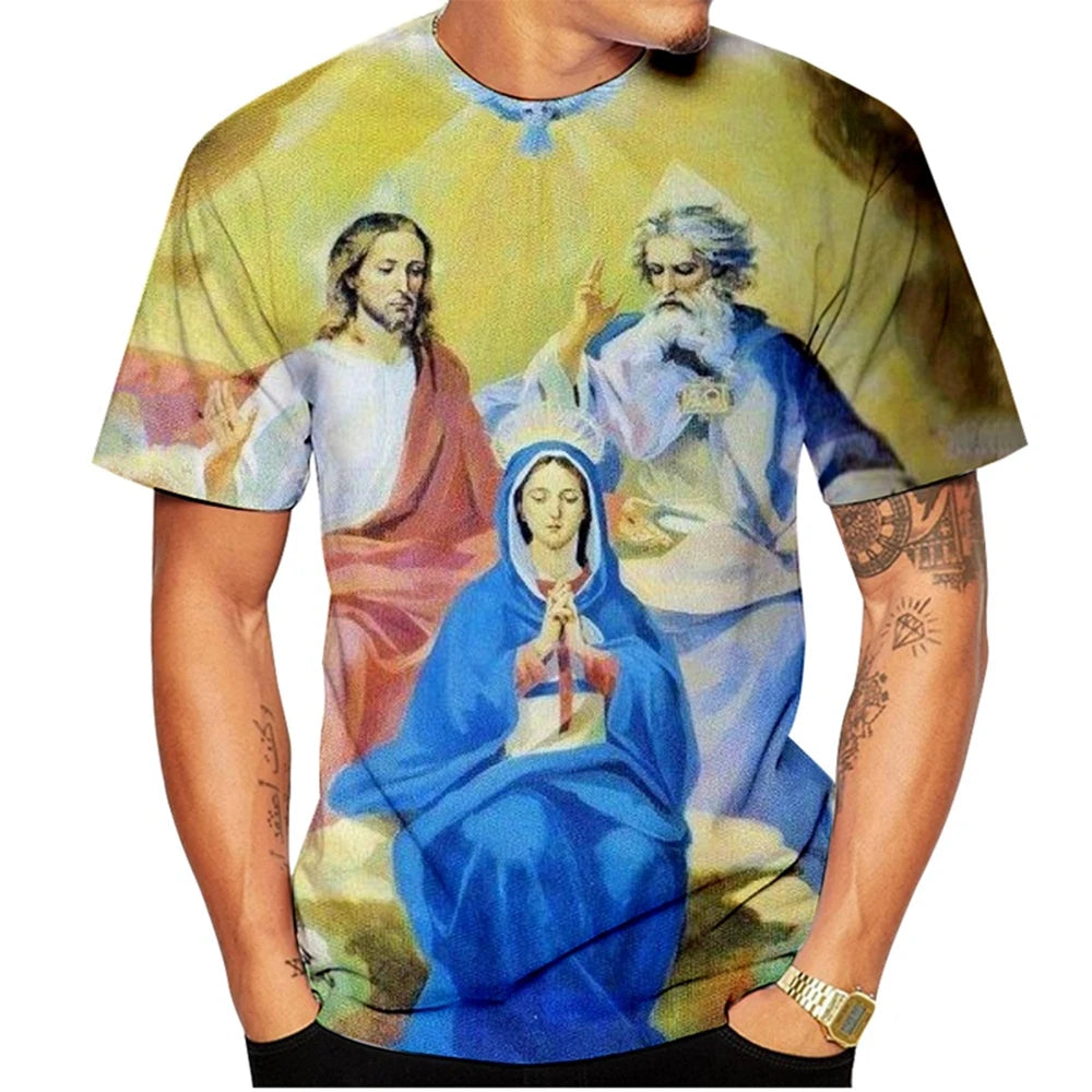Summer Hot Selling Fashionable Santa Maria 3D Printed T-shirt Fun Men's and Women's Personalized Casual T-shirt