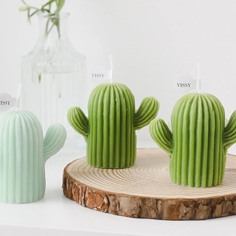 Small Cactus Scented Wax Candles Ornament for Home Bedroom Office Wedding Party Decoration for Cre