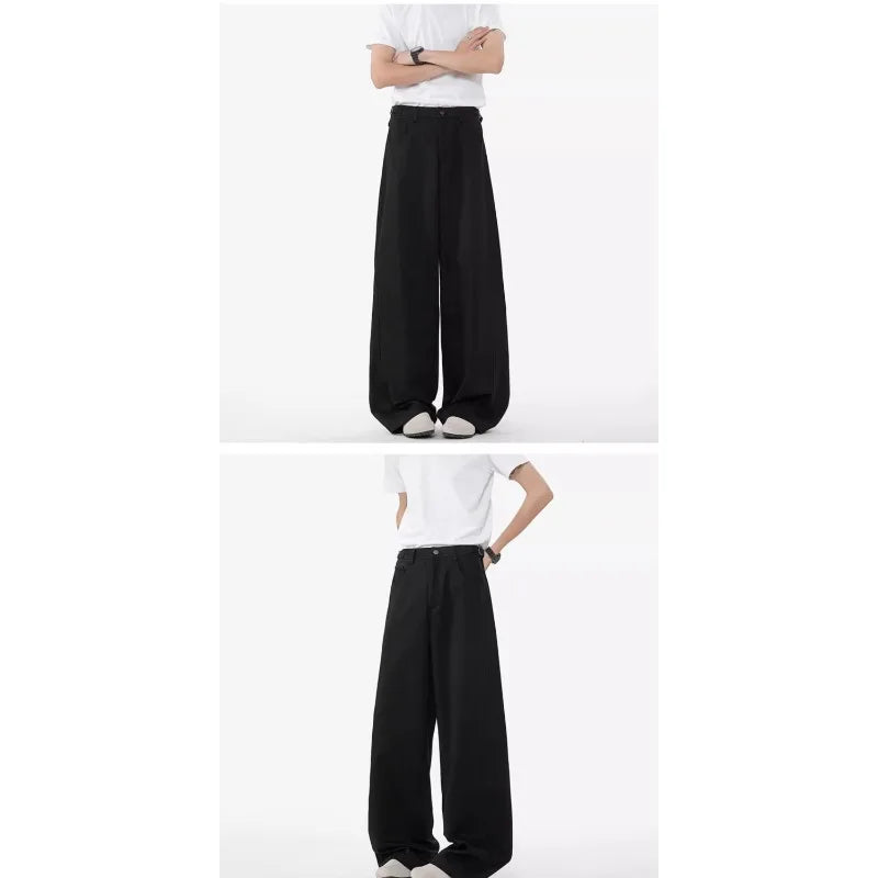 Men's Oversized Wide Leg Trousers High Waist Relaxed Fit Pants
