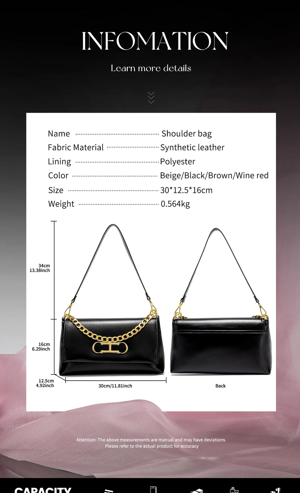 Fashion Classic Retro New Solid Color Square Women's Shoulder Bag Fashion Party Multi functional Occasion Crossbody Bag