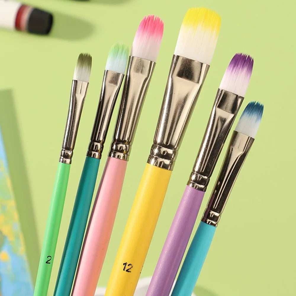 6 Pieces Paint Brush Set Artist Series Suitable for Artists and Beginners for Acrylic Painting Oil Watercolor Gouache