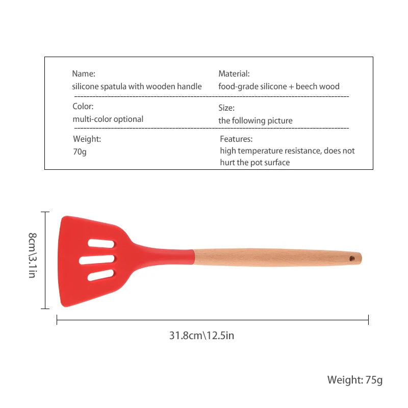 Silicone Turners Gadgets Spatula Egg Fish Frying Pan Scoop Fried Shovel Slotted Turners Kitchen Tools Cooking Utensils Kitchen a