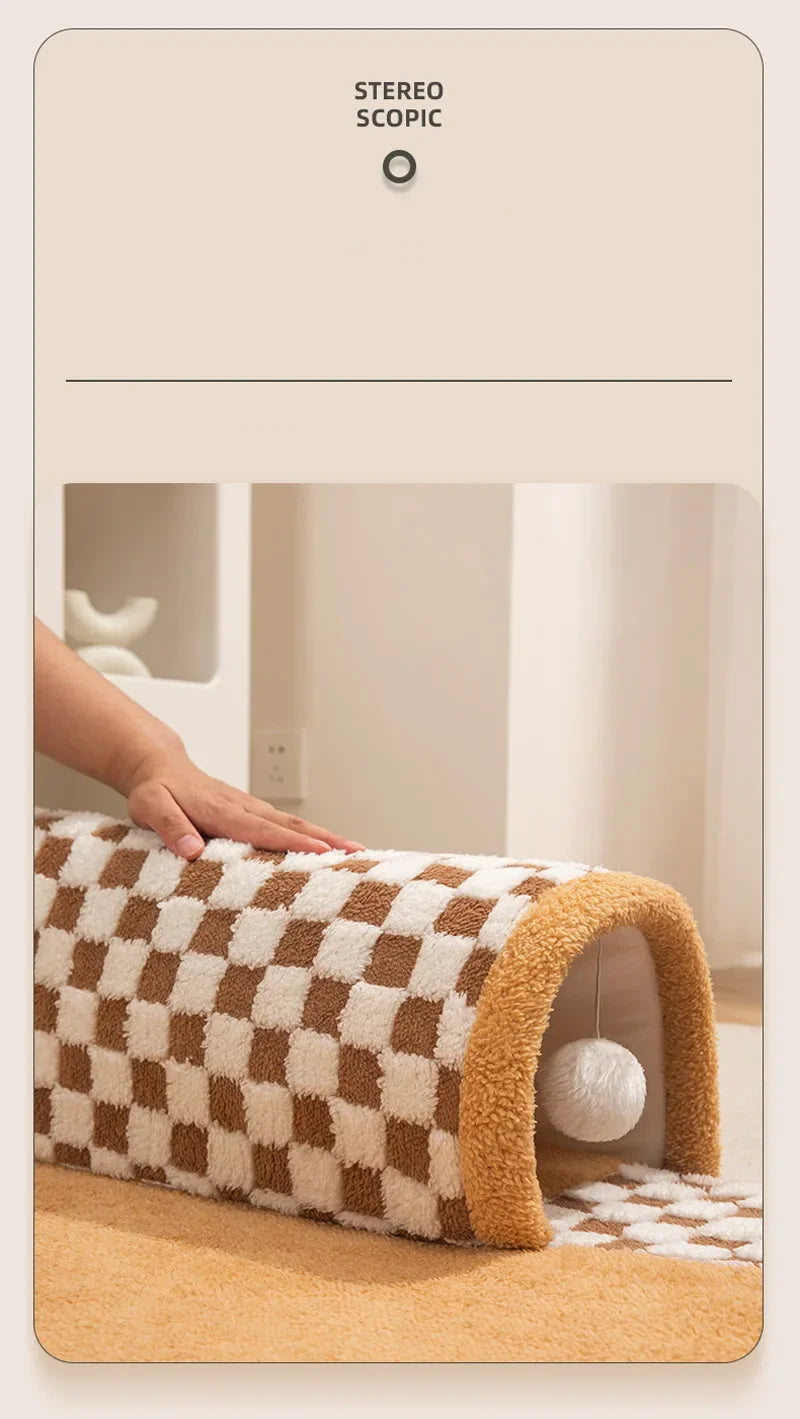 Cat Bed Can Play Cat Tunnel Dog House Bed Kitten Dog Basket Bed Cute Cat House Home Mat Pet Kennel Products Cama Para Gatos