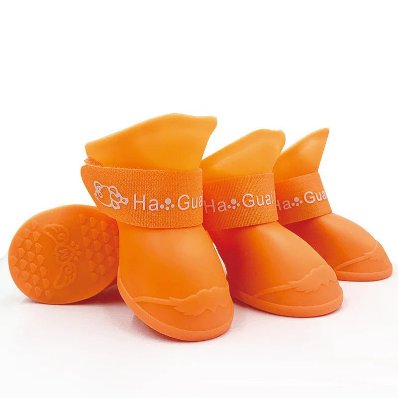 Pet silicone rain shoes anti-dirty non-slip waterproof dog shoes soft bottom footwear small dogs cats teddy Shoes
