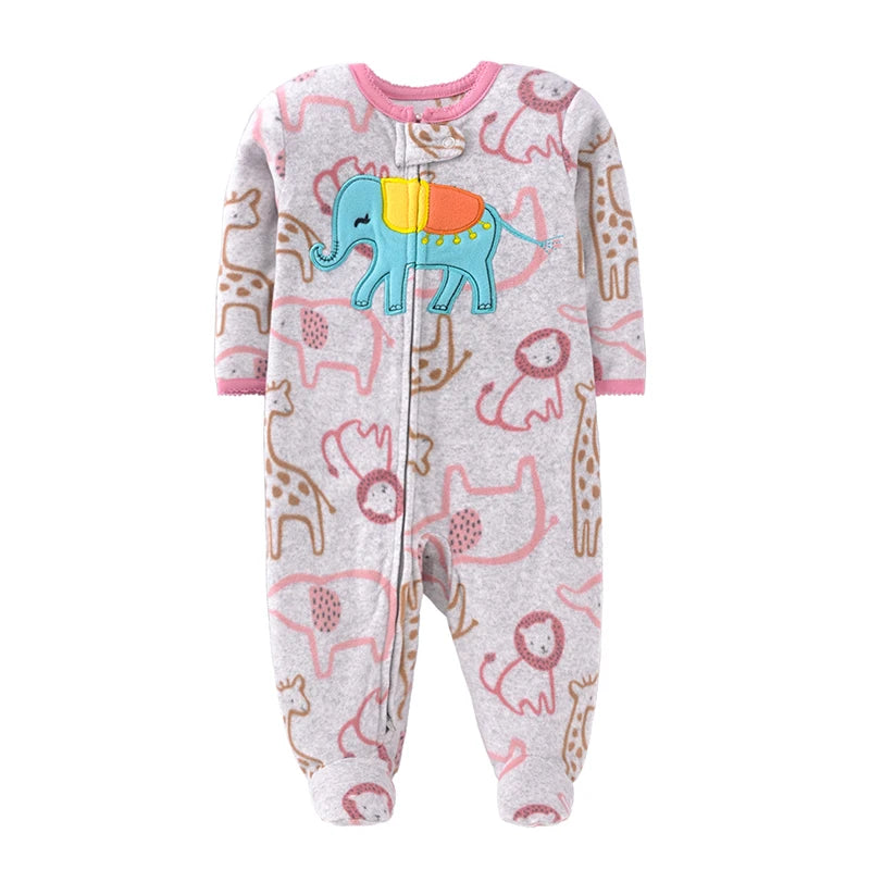 Newborn Baby Boy Girl Rompers Clothes Winter Pajamas Zipper Fleece Fall Infants Outfit Animal Jumpsuit Clothing 0 -12 Months New