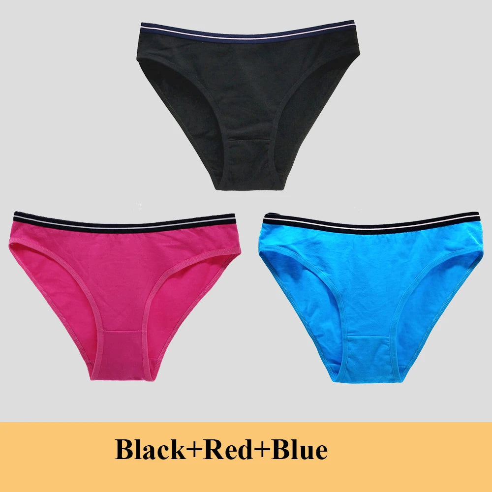 Woman Underwear Women's Cotton Sexy Panties Briefs Low Waist Lace Girls Ladies Knickers Lingerie for Women 3 Pcs/lot