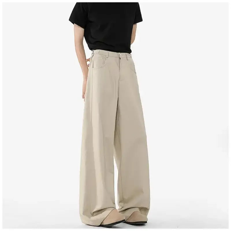 Men's Oversized Wide Leg Trousers High Waist Relaxed Fit Pants