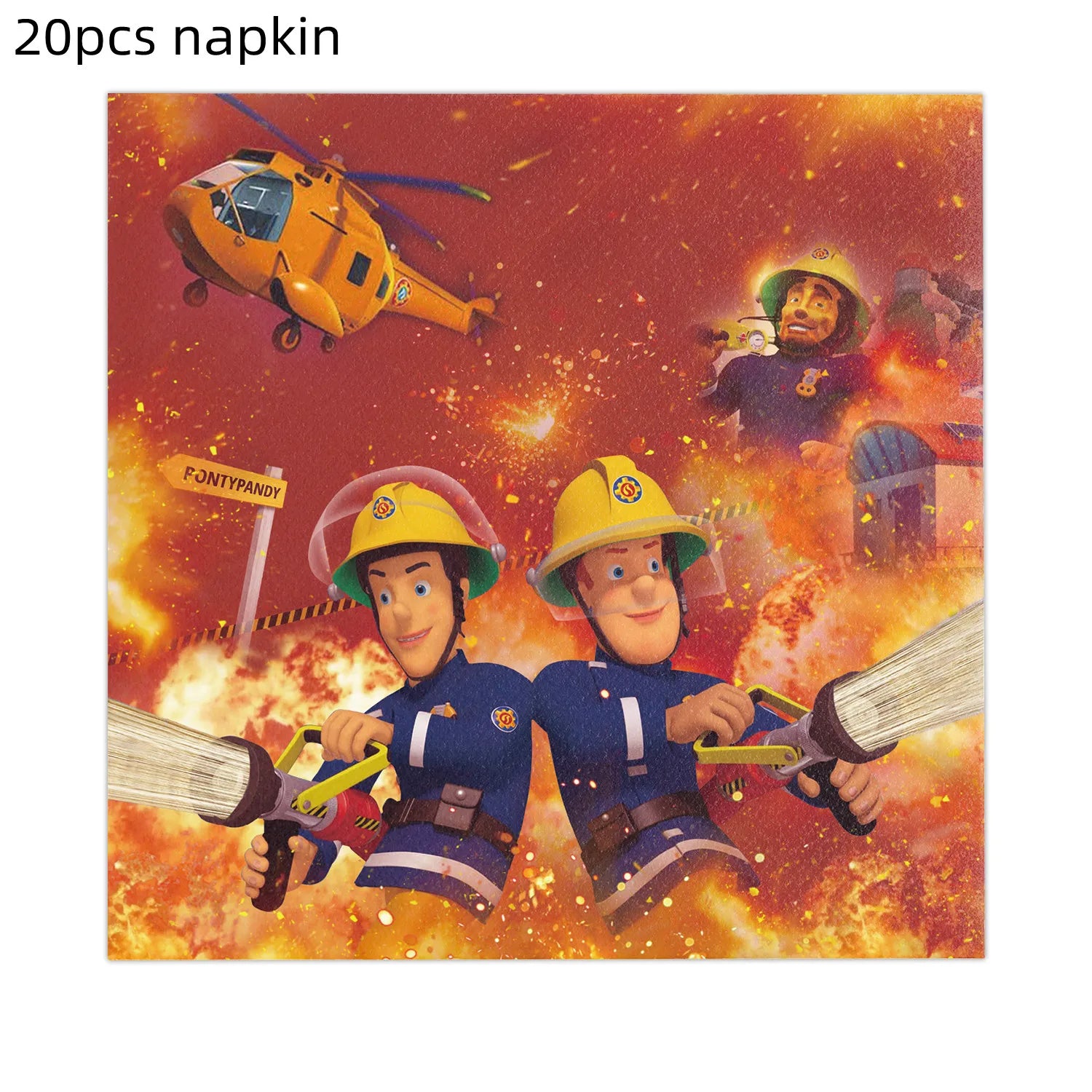 Fireman Sam Party Supplies Disposable Tableware Set Paper Plates Cups Tablecloth Fire Truck Birthday Party Decor Boys Baby Showe