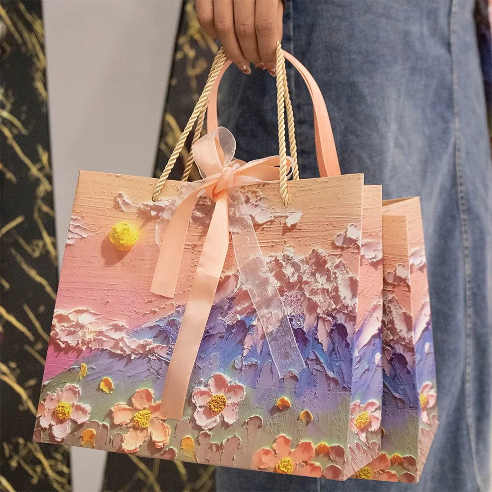 Holiday Party Ceremony Gift Paper Bag With Handle Handbag Teachers' Day New Year Wedding Guest Children Candy Colored Packaging
