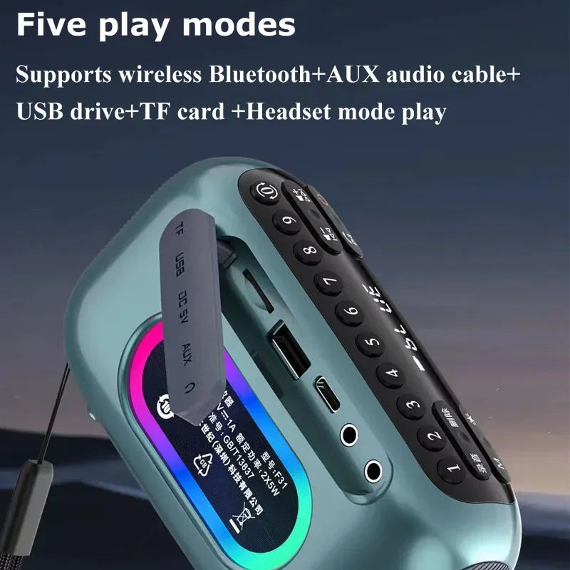 Mini Soundbox Multifunctional Digital FM Radio Wireless Bluetooth Speaker Recording Function Outdoor Portable MP3 Player Boombox