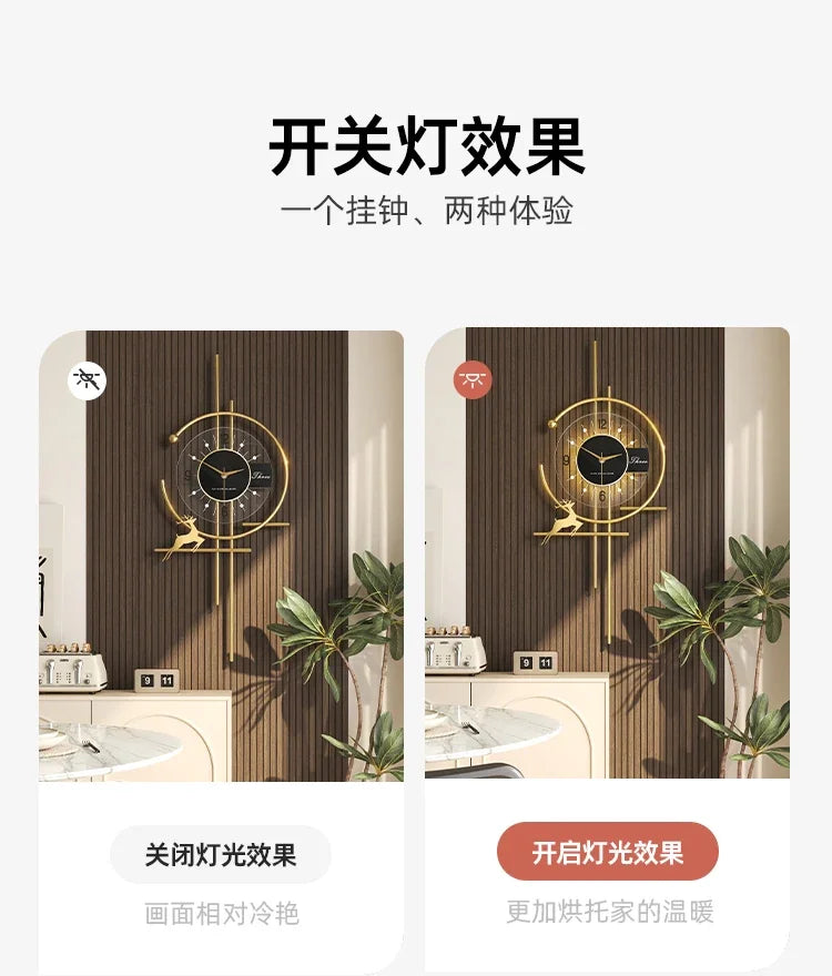 Popular Dining Room Wall Clock Minimalist Luxury Decor Silent Quartz Clock Creative Kitchen Living Room Art Home Decor