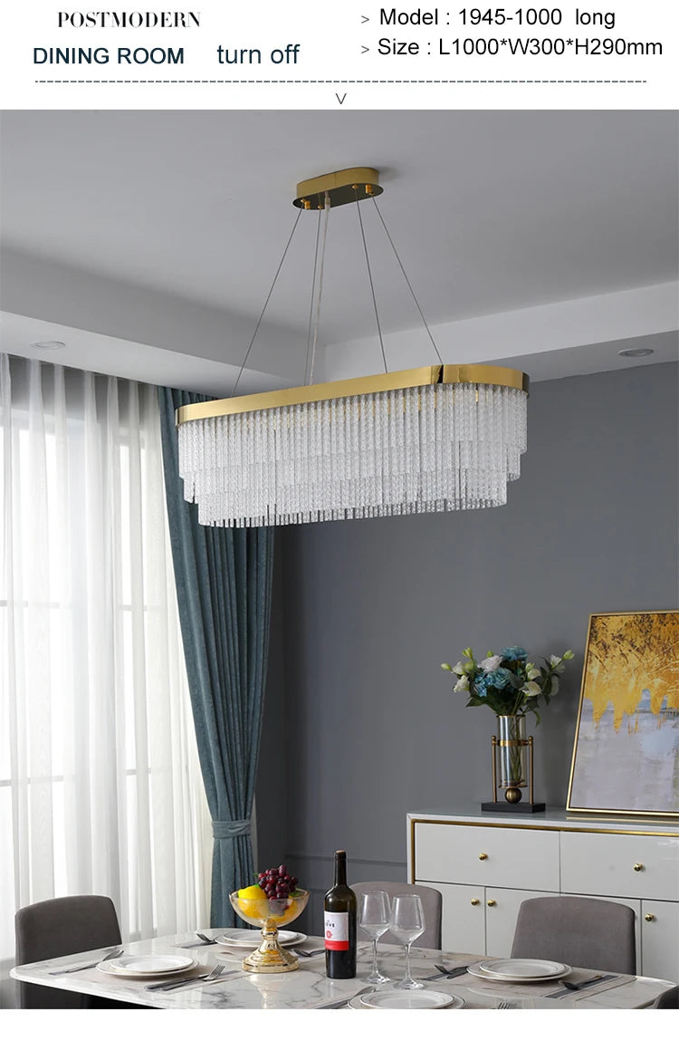 Post Modern Led Chandelier 2026 New Tassel Crystal Pendant Lamp American Luxurious Chandelier Home Decor Luster Lighting Fixture