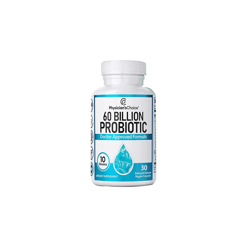 Probiotics 60 Billion CFU - 10 Strains + Organic Prebiotics, Immune, Digestive, Gut Health, Supports Constipation, Gas, Bloating