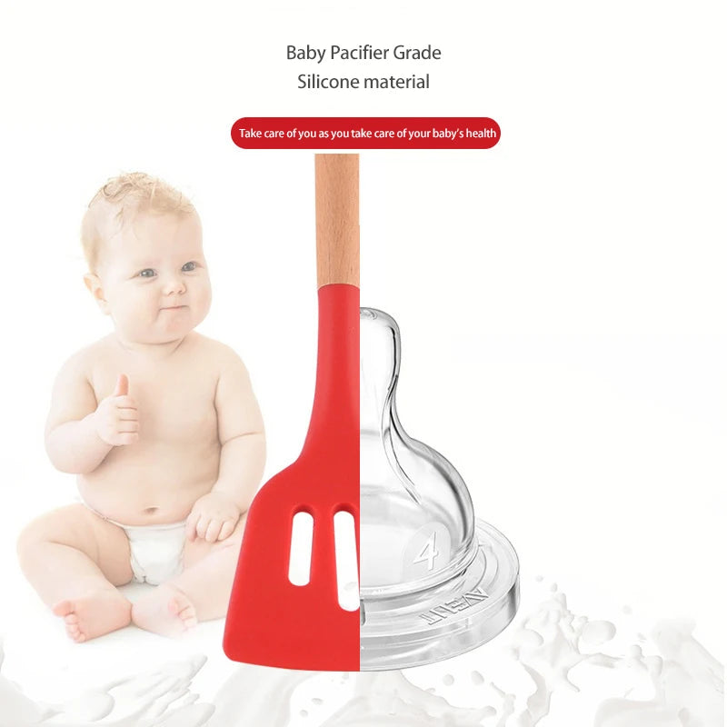 Silicone Turners Gadgets Spatula Egg Fish Frying Pan Scoop Fried Shovel Slotted Turners Kitchen Tools Cooking Utensils Kitchen a