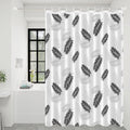 1pc Black Tropical Leaves Popular Shower Curtain Waterproof PEVA Botanical Bathroom Decor