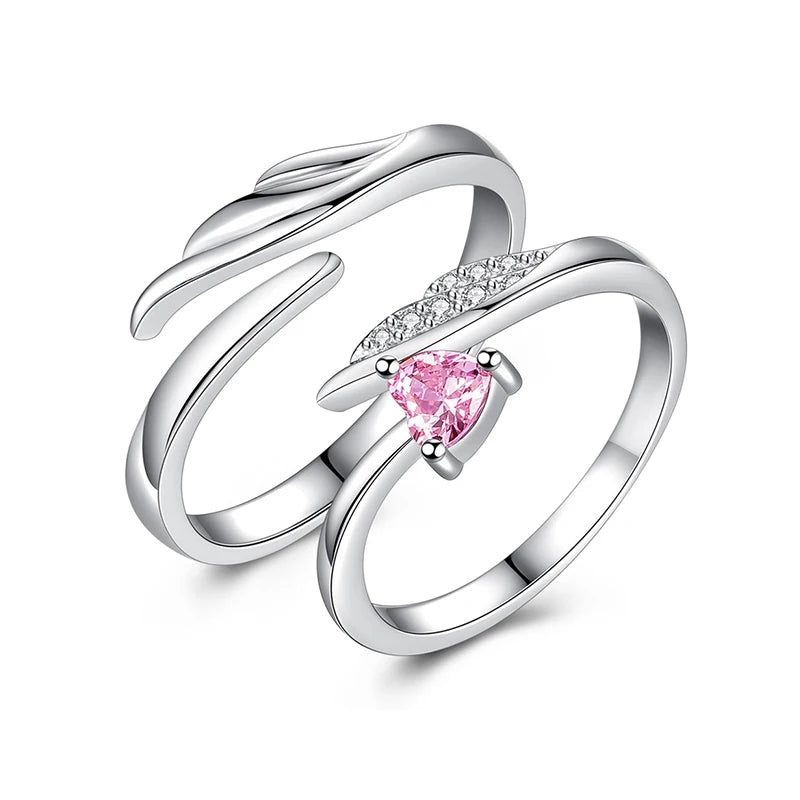 Classic Couple Rings For Men Women CZ Stone Trendy Wedding Lovers' Ring Jewelry Romantic Valentine's Day Present Ring Accessory