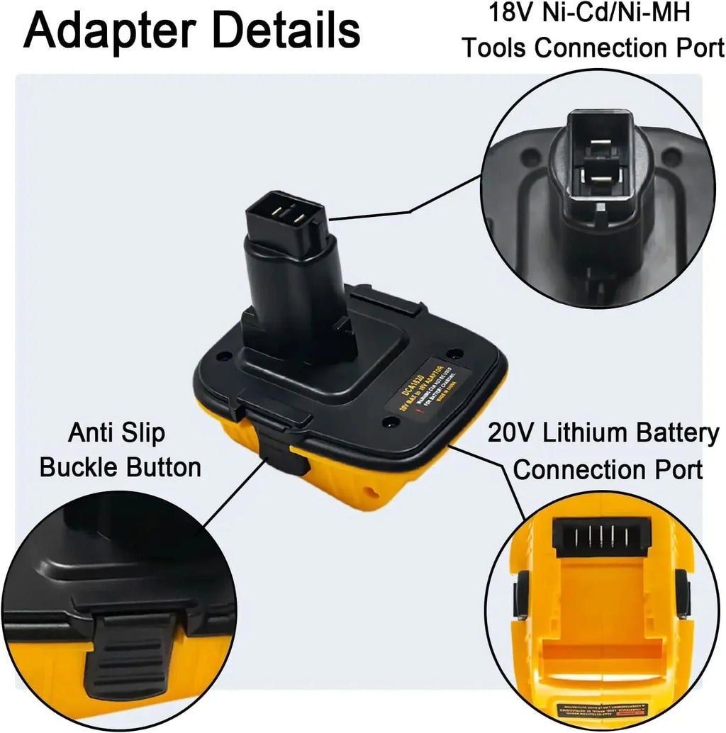 DCA1820 20V Battery Adapter for Dewalt 18V Tools Convert for Dewalt 20V Lithium Battery DC9096 DE9098 DE9096