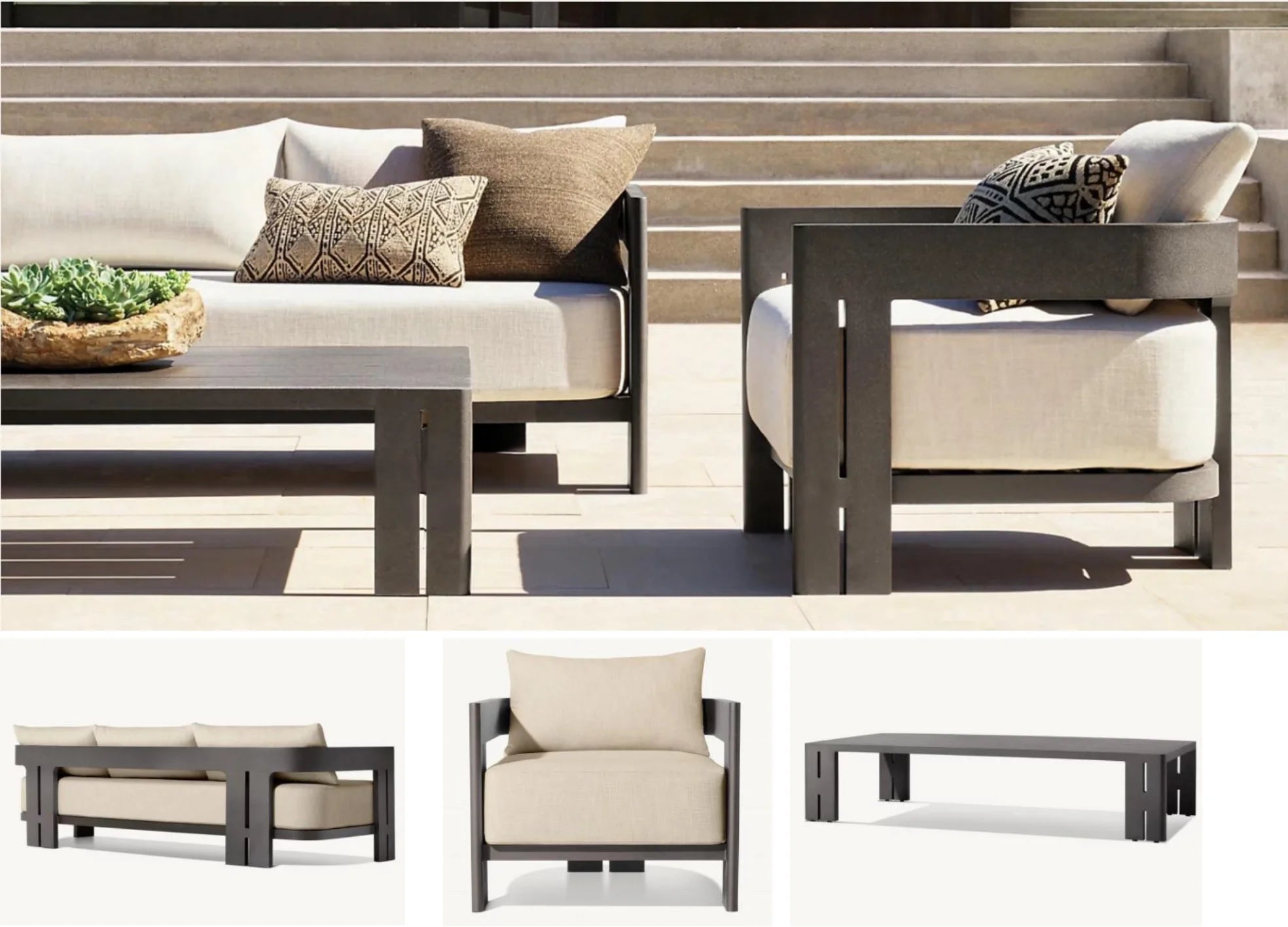 Metal Furniture Villa Leisure Sofas Patio Outdoor Furniture Wholesale High End Patio Outdoor Garden Sofa Sets