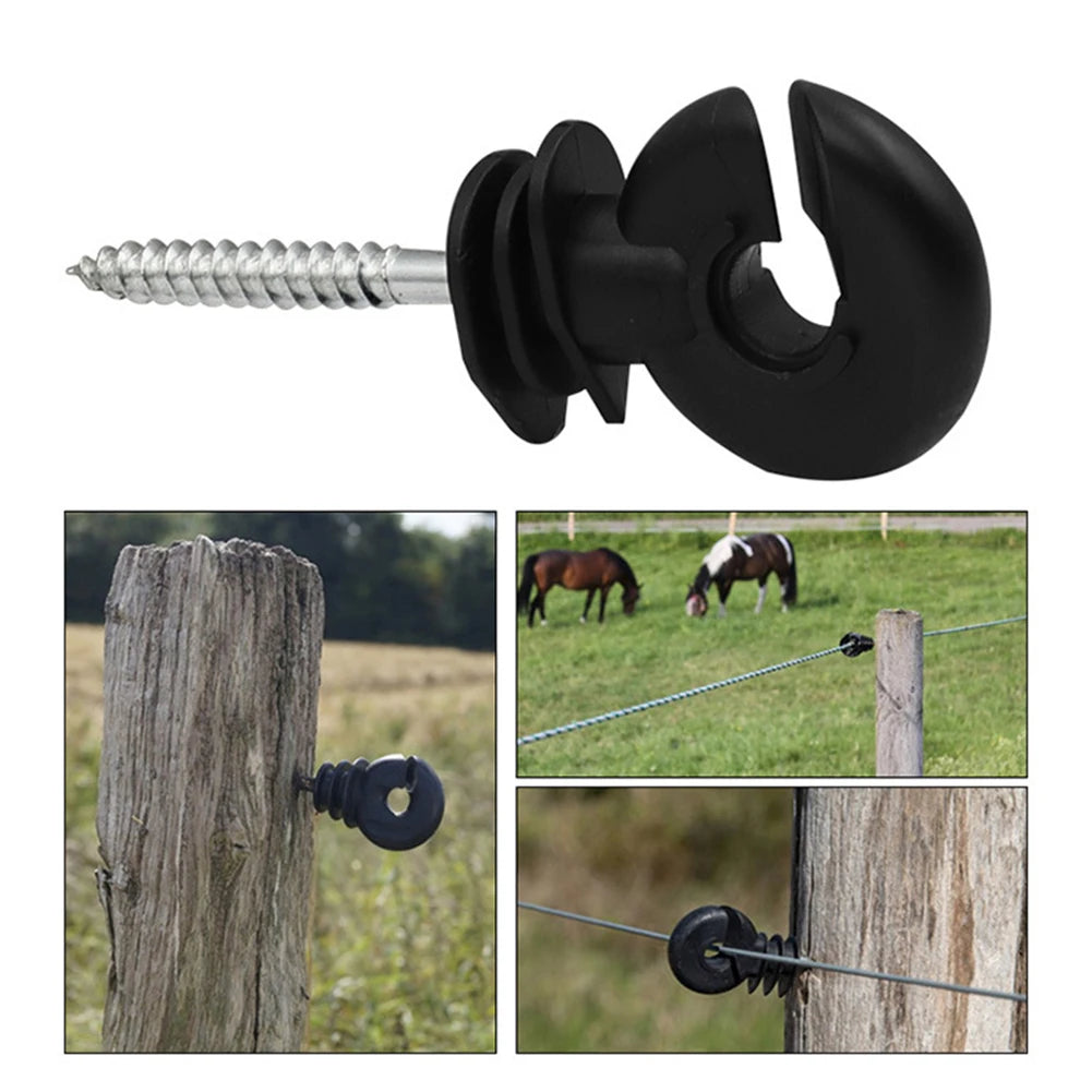 Garden Fencing Trellis 30PCS Premium Electric Fence Insulators For Strong And Safe Wire Connections Carbon Steel Black Insulator