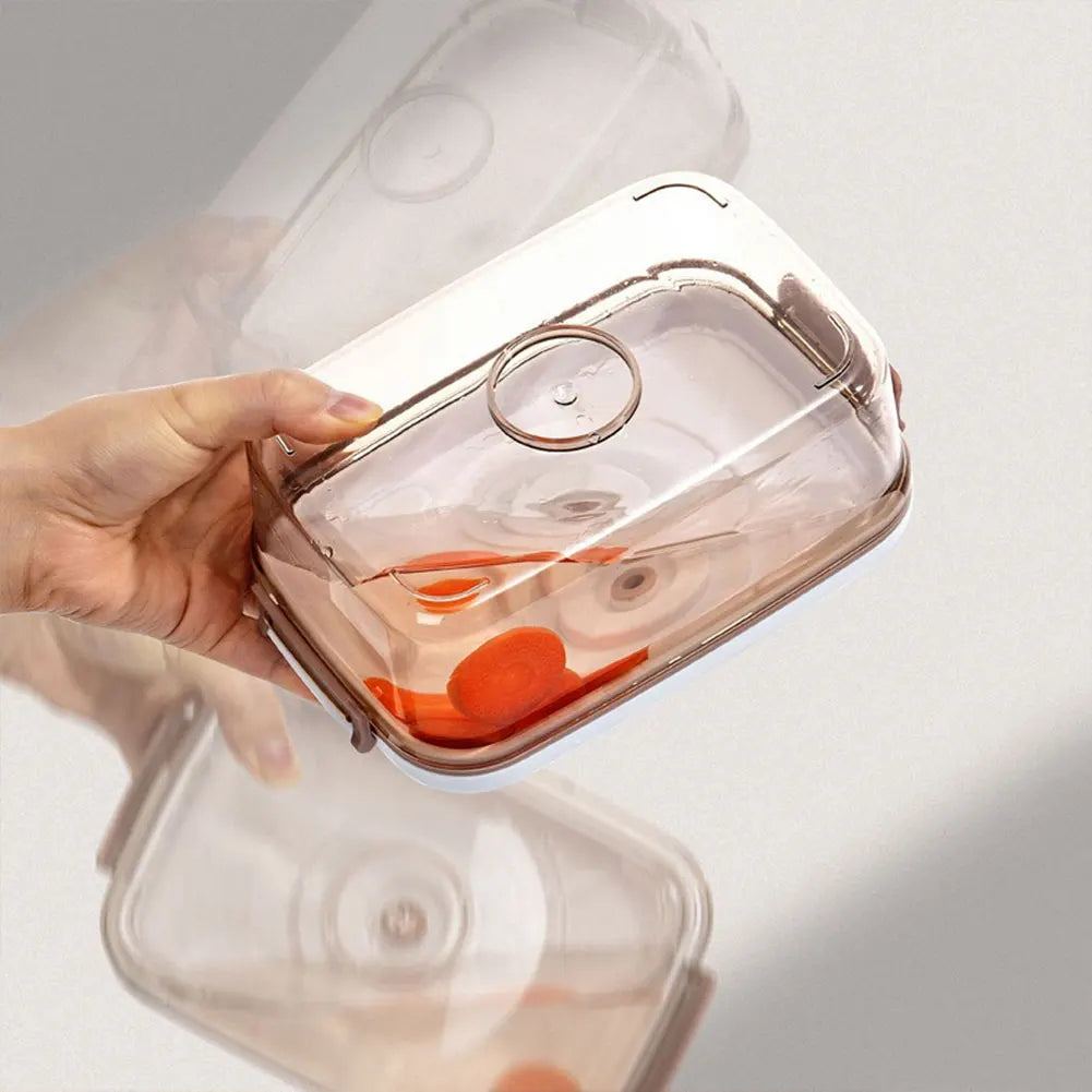 Vacuum Food Storage Container with Vacuum Pump Refrigerator Food Preservation Box with Removable Drain Plate Kitchen Storage Box