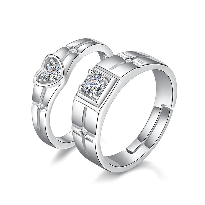 Classic Couple Rings For Men Women CZ Stone Trendy Wedding Lovers' Ring Jewelry Romantic Valentine's Day Present Ring Accessory