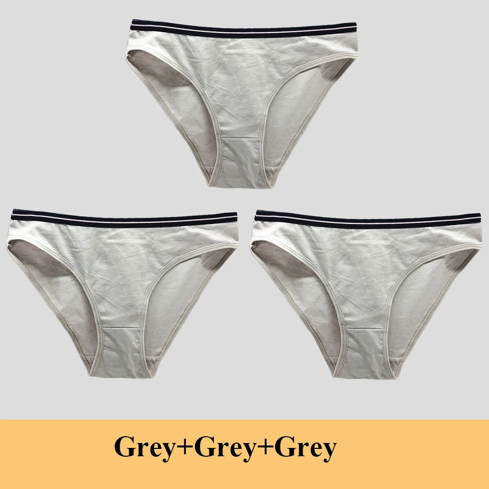 Woman Underwear Women's Cotton Sexy Panties Briefs Low Waist Lace Girls Ladies Knickers Lingerie for Women 3 Pcs/lot