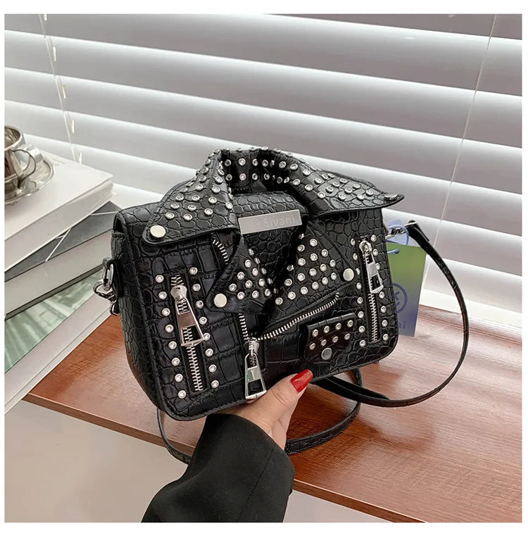 Fashion Jacket Design Crossbody Bag Rivet Clothes Shape Women Handbag Purse Brand Designer Lady Shoulder Bags Luxury Women's Bag