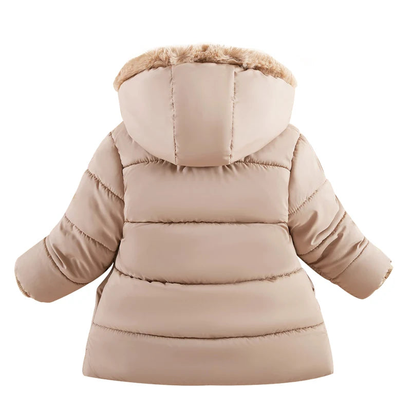 Children's Winter Clothing For Girls 1 to 6 Years Old Cashmere Thickened Fashion Cotton-Padded Jacket Kids Long Sleeve Outfits