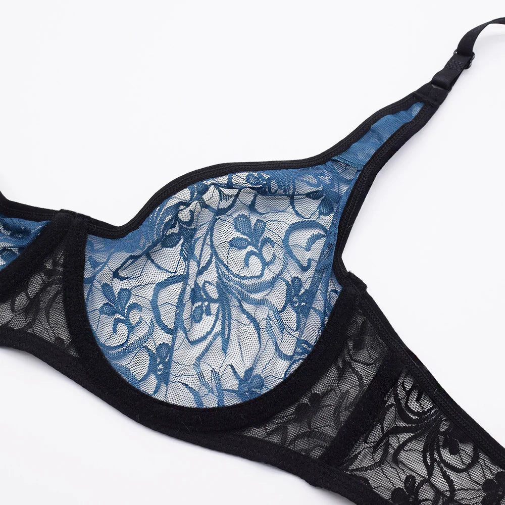 Womens Underwear Lace Bras Underwire BH Hollow Out Embroidery Elegant Casual Sexy Lingerie Tops Plus Size  Brassiere