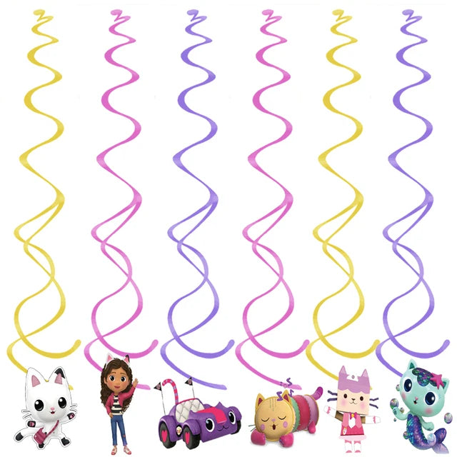 Gabby Doll's House Party Supplies Tableware Paper Plate Ballon Tablecloth for Kids Boys Birthday Party Decorations Baby Shower