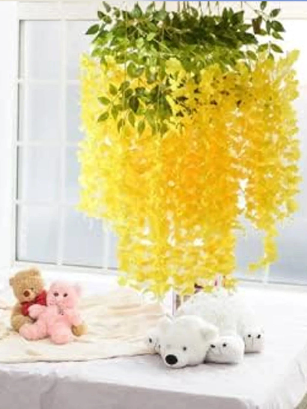 12pcs Artificial Flowers Hanging Wisteria Faux Flowers Garland Silk Vine Rattan Long String Home Outdoor Wedding Party Decor