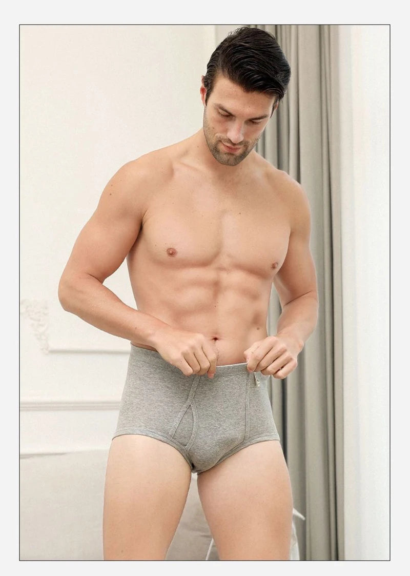 Men's Briefs Sexy Underwear Men 100%Cotton Soft Underpants Comfortable Solid Panties Male High Waist Breathable Underwear Cuecas