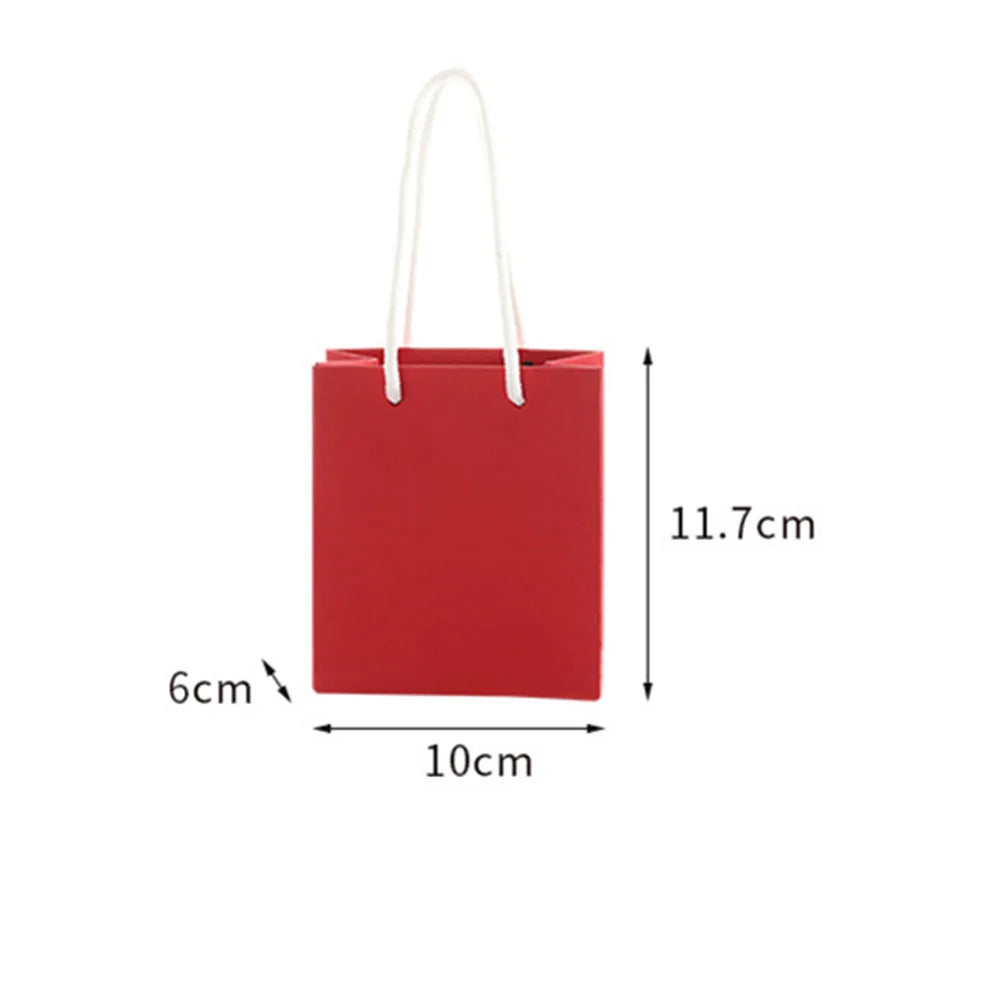 Gift Bags With Handles Paper Party Favor Handbag Bow Ribbon Jewelry Packing Birthday Wedding Graduation Celebration Present Wrap