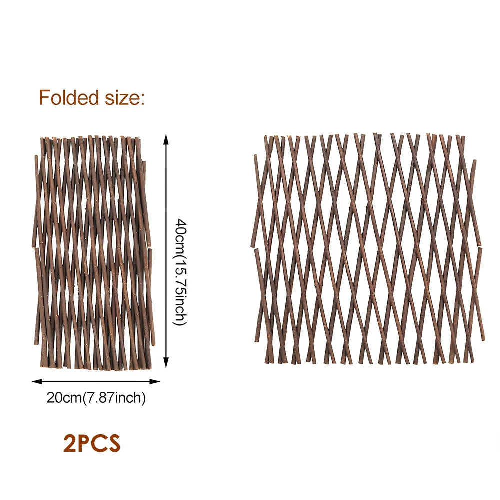 1/2Pcs Garden Expanding Trellis  Privacy Screen Wooden Fence Climbing Plants Support Lattice Yard Fence Decoration Parks