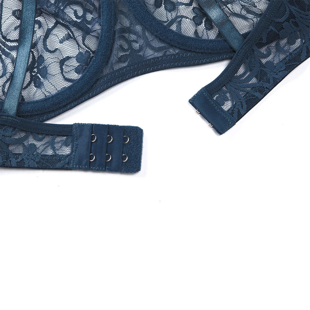Womens Underwear Lace Bras Underwire BH Hollow Out Embroidery Elegant Casual Sexy Lingerie Tops Plus Size  Brassiere