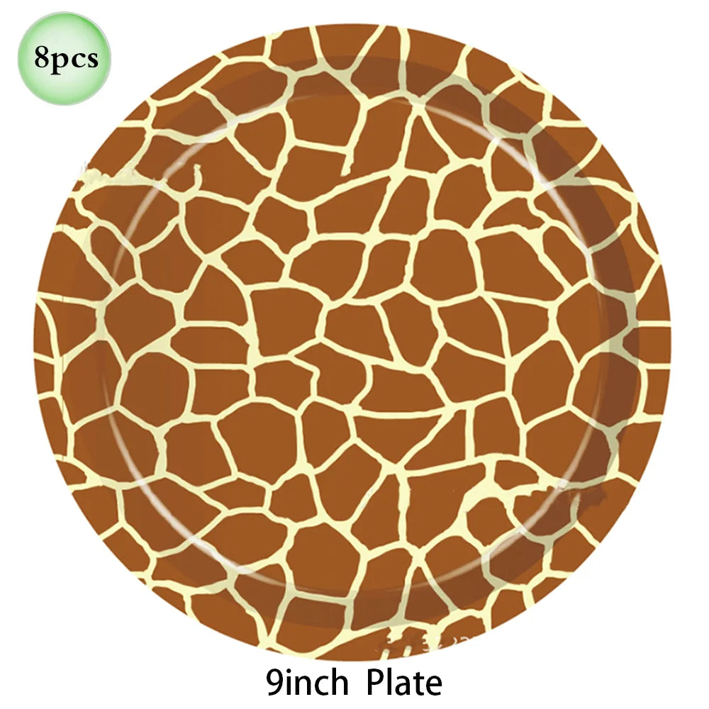 Woodland Animal Print Tablecloth Disposable Plates Napkins Cups Kids Jungle Safari Birthday Party Table Decoration & Accessories