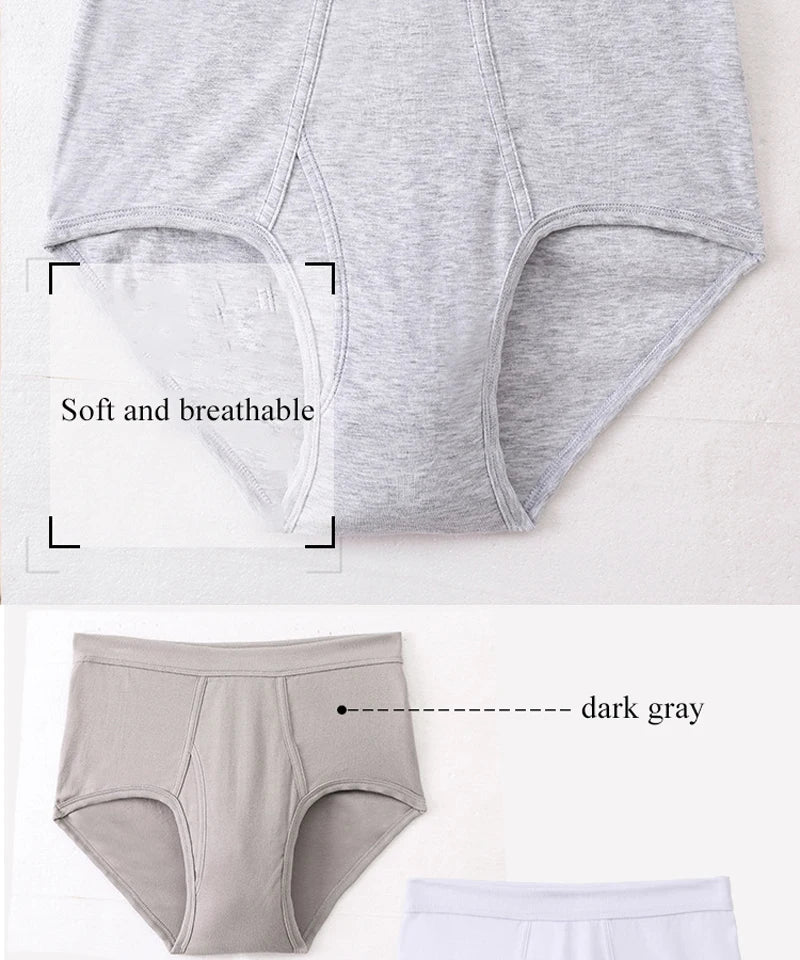 Men's Briefs Sexy Underwear Men 100%Cotton Soft Underpants Comfortable Solid Panties Male High Waist Breathable Underwear Cuecas