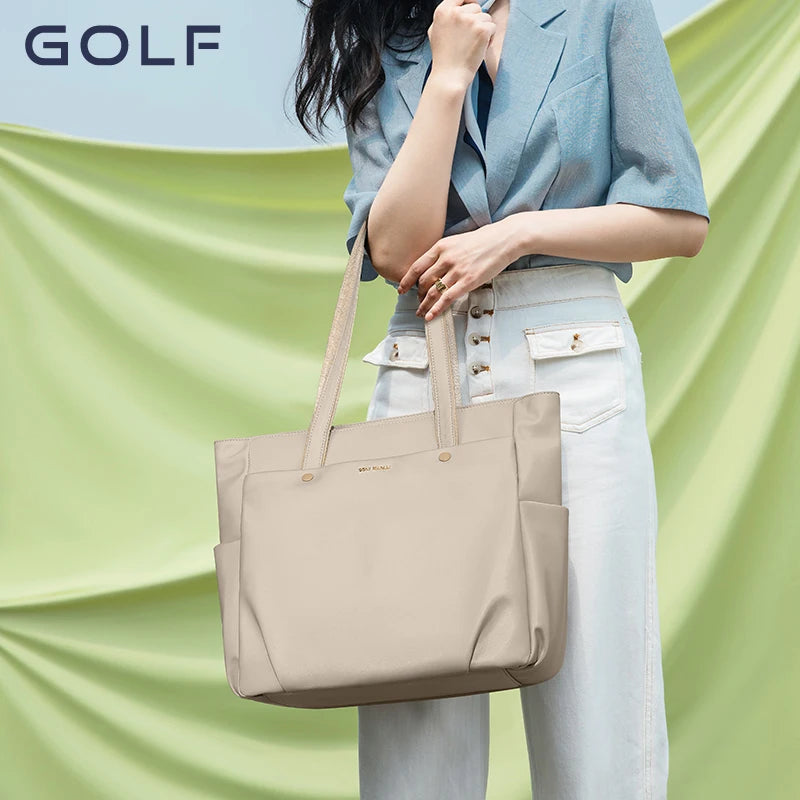 GOLF Women's Shoulder Bag Urban Commuter Large Capacity Computer Tote Bag Lightweight Travel Simple Design for College Students