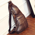 High Quality Men Genuine Leather Sling Cross Body Backpack Rucksack Multi-Pockets Casual Male Real Cowhide Shoulder Chest Bag