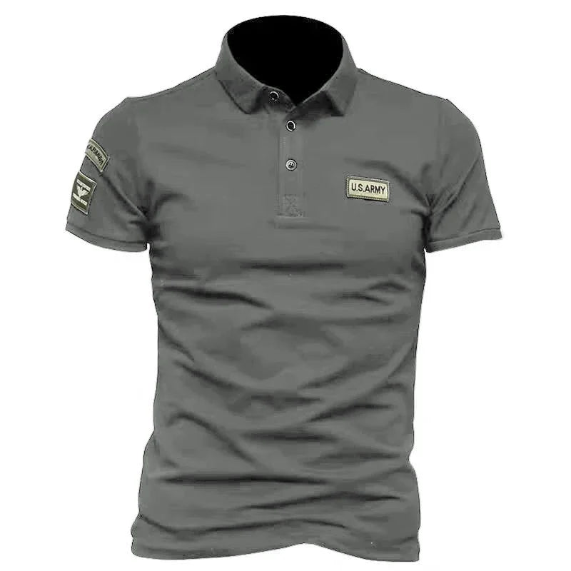 New Men Short Sleeve Breathable Polo Shirts Embroidered T Shirt for Men Lightweight Solid Color Tops Button Shirts