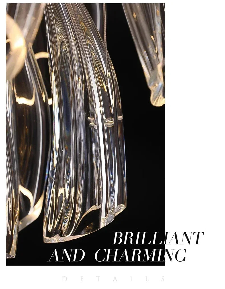 Italian Creative Petal Glass Pendant Lamp Modern Chandelier For Living Room BedroomKitchen Luxury Home Decor Lustre Hanging Lamp