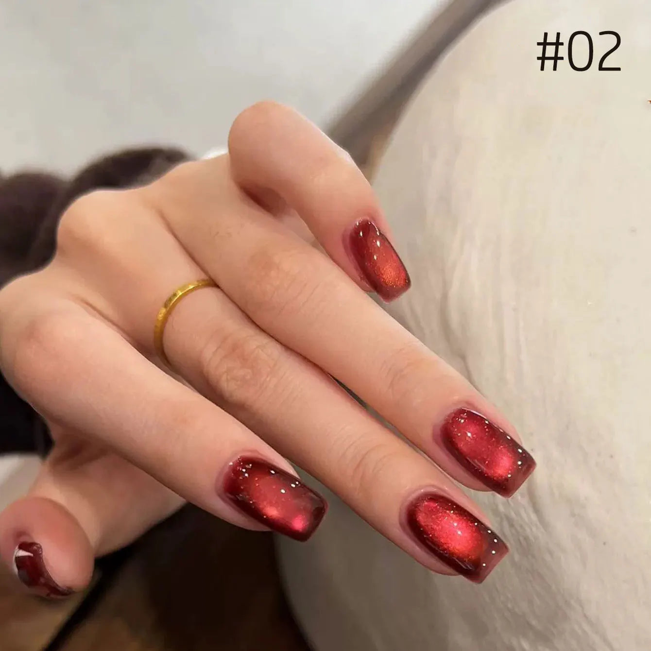10ML 1-10PCS Sunrise Cat Eye Nail Glue Popular Winter Red Colors Silk Glass Bead Chasing Light Magnet Cat Eye Nail Polish Gel
