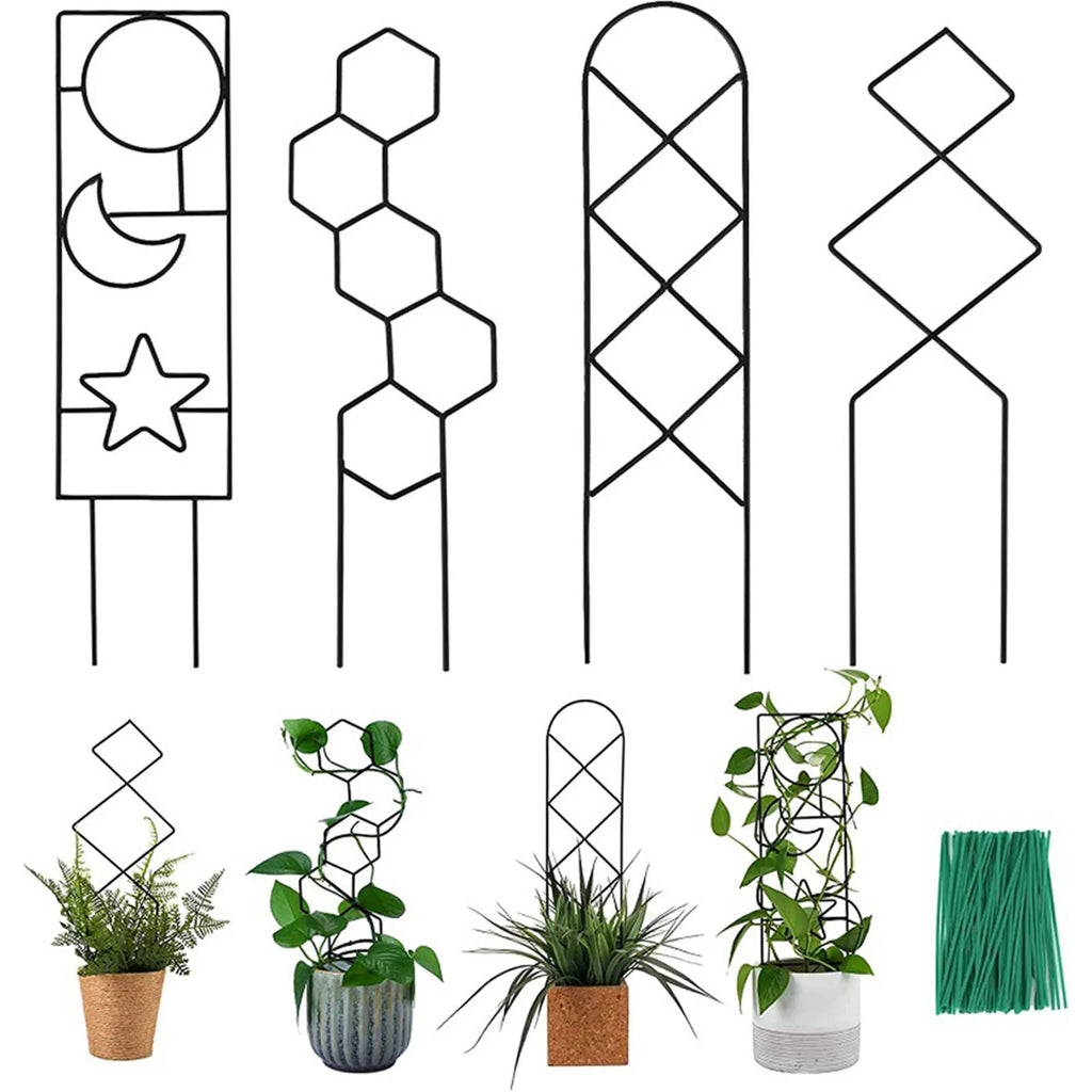 Climbing Plant Trellis Plant Support Garden Stake Stand Climbing Rack Iron Flower Trellis Frame Stand Holder Garden Decor