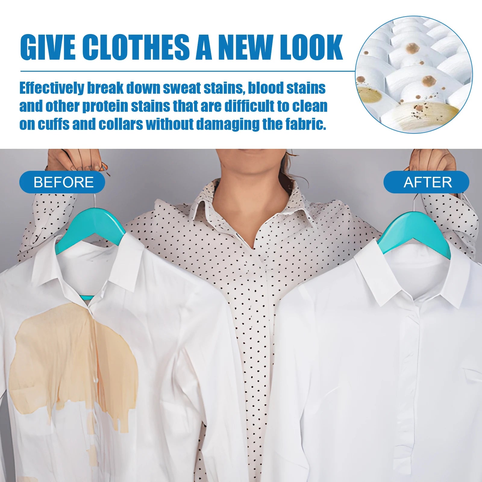 Professional Clothing Cleaner - Removes Stubborn Stains, Oil & Yellowing, Dry Cleaning Formula