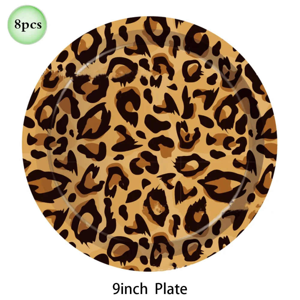 Woodland Animal Print Tablecloth Disposable Plates Napkins Cups Kids Jungle Safari Birthday Party Table Decoration & Accessories