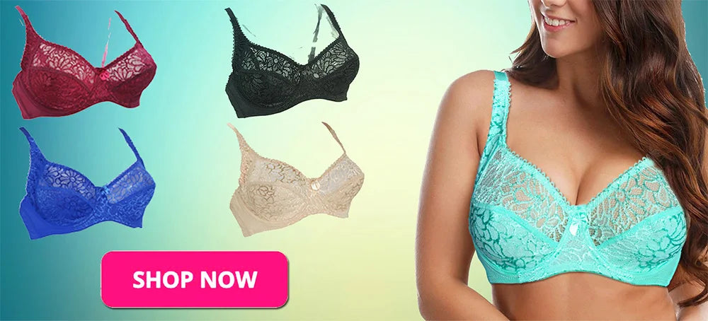 Womens Underwear Lace Bras Underwire BH Hollow Out Embroidery Elegant Casual Sexy Lingerie Tops Plus Size  Brassiere