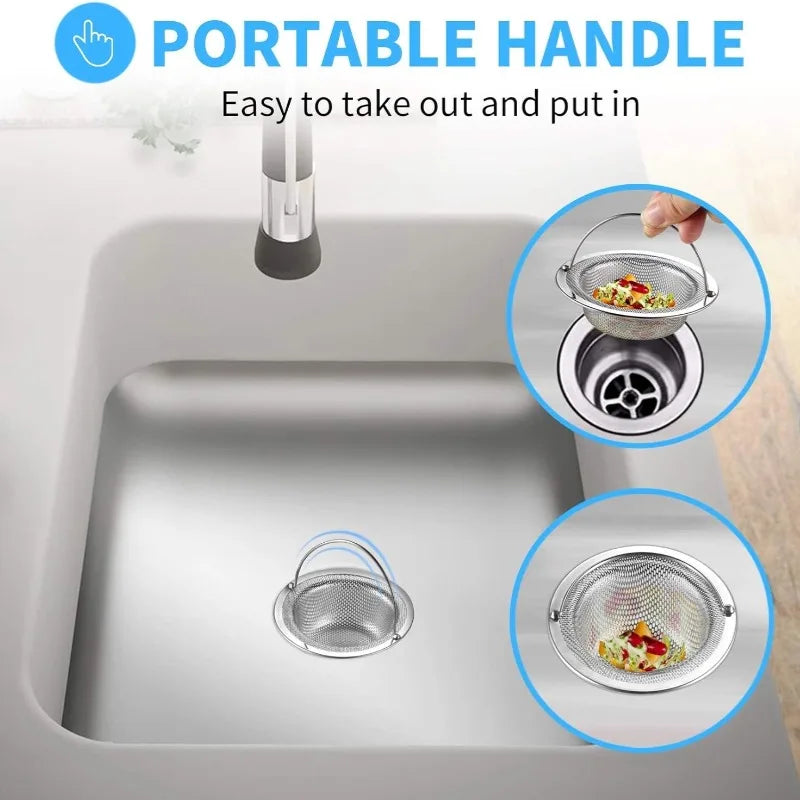 Kitchen Sink Filter Stainless Steel Garbage Food Residue Hair Catcher Sewer Mesh Strainers Bathroom Drain Hole Filter Trap