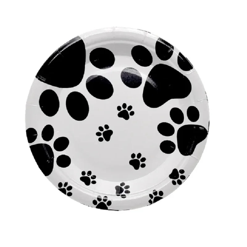 Puppy Themed Birthday Party Decorations Plastic Table Cover for Arts Dog and Cat Paw Party Supplies Disposable Tablecloth