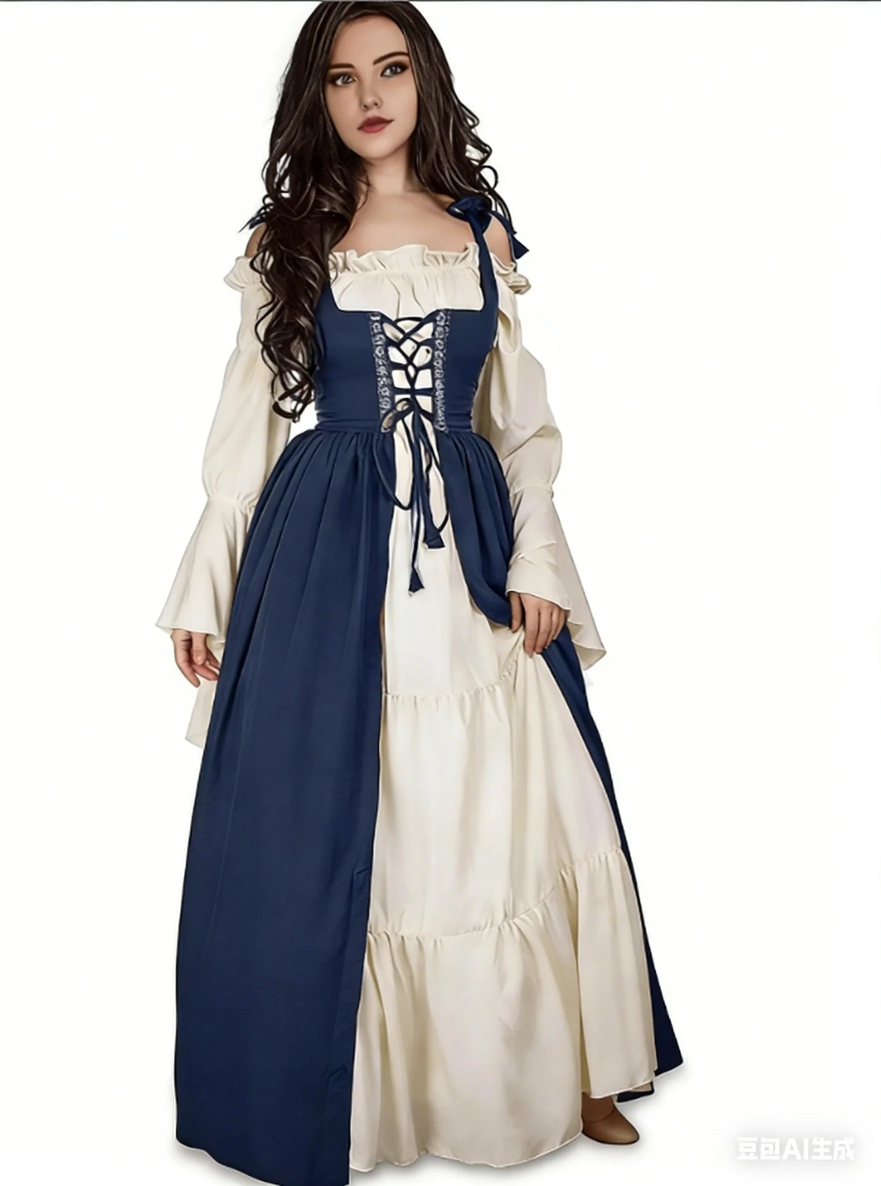 Cosplay Womens'S Medieval Renaissance Costume Cosplay Over Suit Dress Vest Victoria Princess Steam Punk Strap Plus Size
